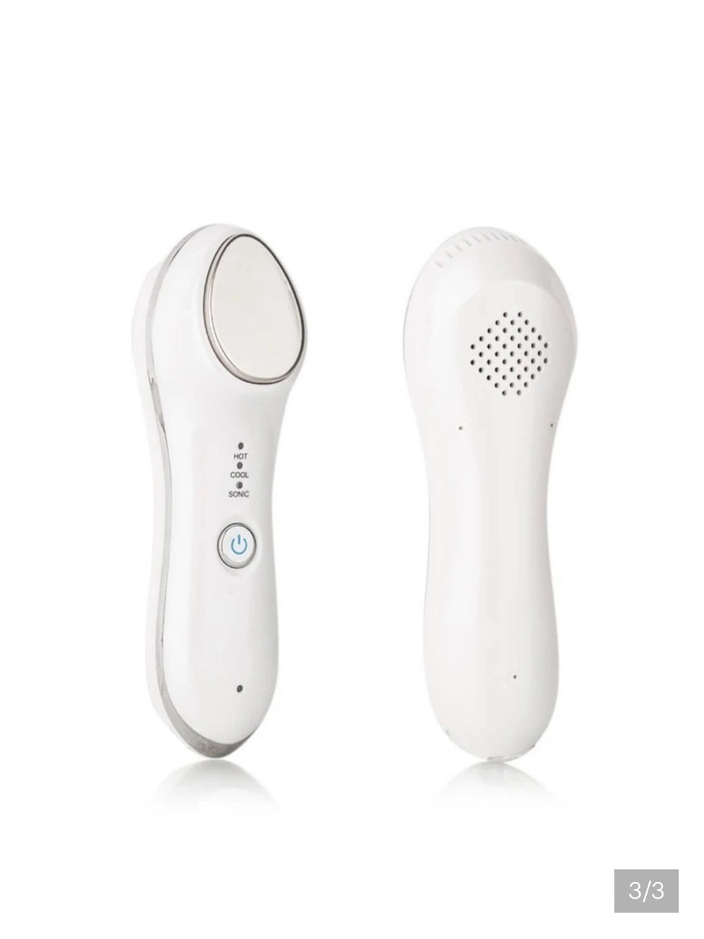 Lumina NRG Facial Massager Device in White wrinkle reducer sonic skincare tool